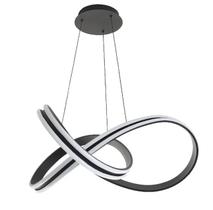 Lustre Pendente Moderno Duplo Infinity LED 50W Preto 4000K Bivolt