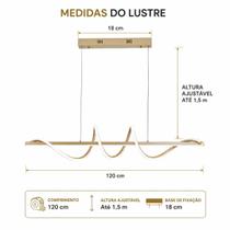 Lustre Pendente Moderno Espiral Led Metal Dourado Sala Lustre Pendente Moderno Espiral Led Metal Dourado Sala