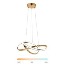 Lustre Pendente Moderno Infinity LED 45W Dourado Multicor Bivolt - Nitrolux