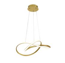 Lustre Pendente Moderno Infinity LED 50W Dourado 4000K Branco Neutro Bivolt Lustre Pendente Moderno Infinity LED 50W Dourado 4000K Branco Neutro Bivolt