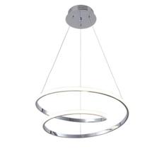 Lustre Pendente Moderno LED 50W Arco Prata Controle 3 Cores Bivolt AT6001