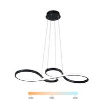 Lustre Pendente Moderno LED 52W Plus Preto Multicor Bivolt Lustre Pendente Moderno LED 52W Plus Preto Multicor Bivolt