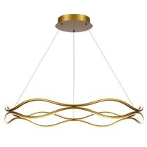 Lustre Pendente Moderno Led 70w 3000k Dourado Fosco 80cm Bivolt Corso