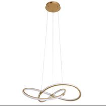 Lustre Pendente Moderno New Infinity LED 40W Dourado 4000K Bivolt Lustre Pendente Moderno New Infinity LED 40W Dourado 4000K Bivolt