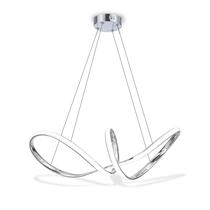 Lustre Pendente Moderno Prata Infinito 50w Led 3 Em 1 - Latif - Iluminação Lustre Pendente Moderno Prata Infinito 50w Led 3 Em 1 - Latif - Iluminação