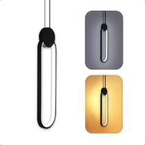 Lustre Pendente Moderno Preto 18w LED 6000k