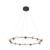 Lustre Pendente Moderno Redondo Graviola Dourado e Preto Bella DS001