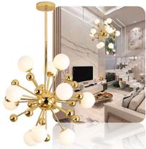 Lustre Pendente Moderno Sputnik Gold Luxo