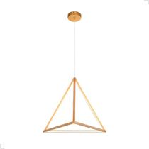 Lustre Pendente Moderno Triangular Led 3200K Cabo 2M Dourado