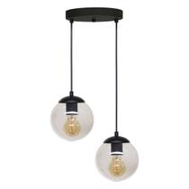 Lustre Pendente Monza Globo 15cm Jabuticaba Vidro Moon Duplo - LuminaLux