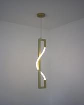 Lustre Pendente Naruto Retangular Vertical Dourado Led 2700k ZR121WGD Starlux