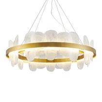 Lustre Pendente Nordecor Bloe 2778 82cm Dourado Fosco Led Bivolt