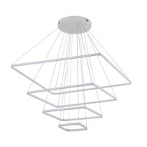 Lustre Pendente Nordecor Inverse Quadrado 2169-1 com 5 metros Branco Led Bivolt