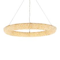 Lustre Pendente Nordecor Jou 2772 80cm Dourado Brilho Led Bivolt