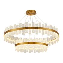 Lustre Pendente Nordecor Lowy 2763 Dourado Brilho Led Bivolt