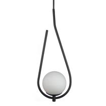 Lustre Pendente On Drop - Preta Com Globo De Vidro Branco