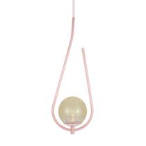 Lustre Pendente ON DROP - ROSÉ com globo de vidro âmbar