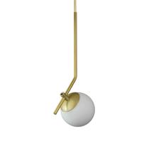 Lustre Pendente ON LY - DOURADO com globo de vidro Branco Lustre Pendente ON LY - DOURADO com globo de vidro Branco