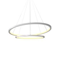 Lustre Pendente Orluce Tabat OR1788 com 2 Aros 60/40cm Branco Led Bivolt