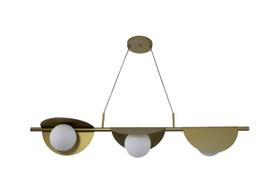 Lustre Pendente Ostra 3 Bolas Globo Dourado 136 Lustre Pendente Ostra 3 Bolas Globo Dourado 136