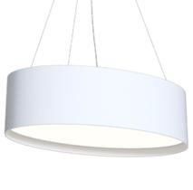 Lustre Pendente Oval 78cm em Madeira Branco ou Preto