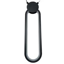 Lustre Pendente Oval Led Moderno - Preto