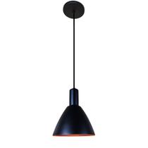 Lustre Pendente para Cozinha Gourmet Balcão Wuhan Cone Preto