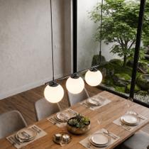 Lustre Pendente para Sala 60cm 3 Lamp Globo Petit Poa Cromo Lustre Pendente para Sala 60cm 3 Lamp Globo Petit Poa Cromo