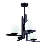 Lustre Pendente Para Sala Luminária de Teto Quarto Decoração Globo de Vidro Havana 4 Lâmpadas Bivolt