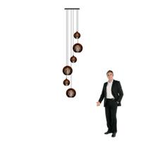 Lustre Pendente Para Sala Pé direito Alto 5m MBM - Marrom