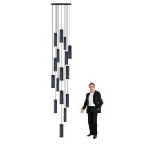 Lustre Pendente Para Sala Pé direito Duplo Multi Focus Preto