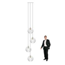 Lustre Pendente Para Sala Pé direito Duplo Quatro Ball P7 - Branco Lustre Pendente Para Sala Pé direito Duplo Quatro Ball P7 - Branco