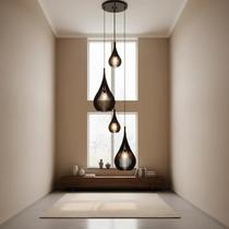 Lustre Pendente Para Sala Pé direito Duplo SP-Drop Marrom Lustre Pendente Para Sala Pé direito Duplo SP-Drop Marrom
