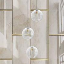 Lustre Pendente Para Sala Pé direito Duplo Trio Ball P7 - Branco Lustre Pendente Para Sala Pé direito Duplo Trio Ball P7 - Branco
