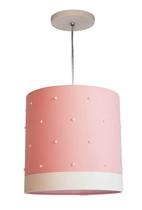 Lustre pendente pérola com cristais 25x25 rosa Lustre pendente pérola com cristais 25x25 rosa