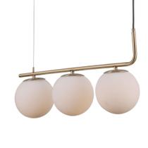 Lustre Pendente Petit Poa Dourado e Branco 60x15x27cm Bella