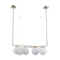 lustre pendente Petit Poa Dourado e Branco moderno Bella SQ003