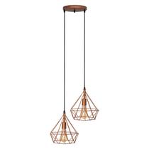 Lustre Pendente Piramide Duplo - Cobre