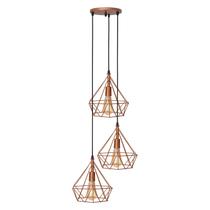 Lustre Pendente Pirâmide Triplo Cobre - Design Elegante