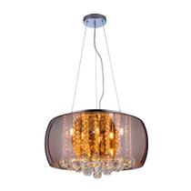 Lustre Pendente Plafon em Vidro e Cristal Attractive 50cm Moderno Quarto Sala Bivolt