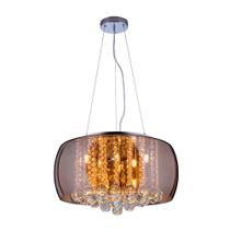 Lustre Pendente Plafon em Vidro e Cristal Attractive 50cm Moderno Quarto Sala Bivolt