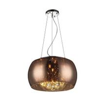 Lustre Pendente Plafon Soho 40 Cm Cobre Cristal Legítimo