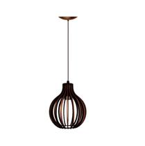 Lustre Pendente Preto Cozinha Bancada Madeira Iluminação Residencial - 2 Peças