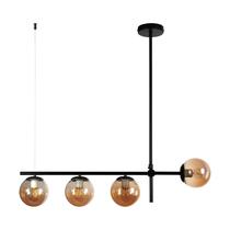 Lustre Pendente Preto Vidro Bola Esfera Âmbar Retrô Moderno Cozinha Ilha Sala Quarto INL122 Lustre Pendente Preto Vidro Bola Esfera Âmbar Retrô Moderno Cozinha Ilha Sala Quarto INL122
