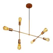 Lustre Pendente Prizi Dourado Directions Six - 60cm