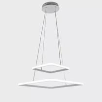 Lustre Pendente Quadrado 02 Arcos LED 3000K Branco Domum