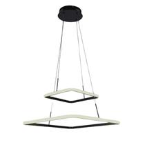 Lustre Pendente Quadrado 02 Arcos LED 3000K Preto Domum