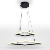 Lustre pendente quadrado 2 arcos preto Lustre pendente quadrado 2 arcos preto