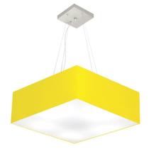 Lustre Pendente Quadrado Amarelo MJ-4032 Para Mesa de Jantar e Estar