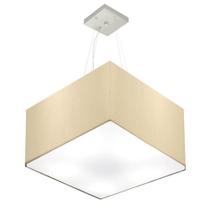 Lustre Pendente Quadrado Bege MJ-4075 Para Mesa de Jantar e Estar